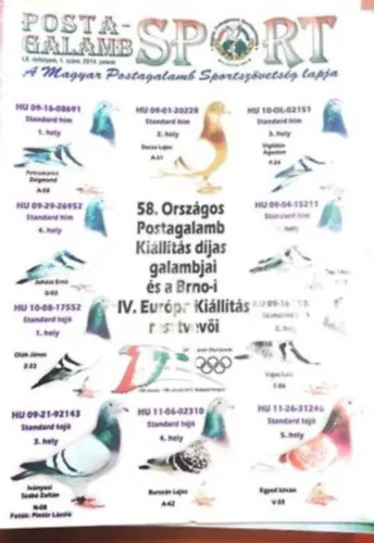 Postagalamb Sport - A magyar postagalamb sportszövetség lapja LX. évfolyam 2014. (1-5, 7-12 + áprilisi különszám) Népszerű