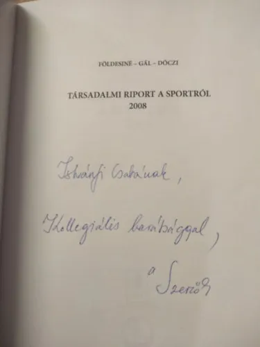 Társadalmi riport a sportról 2008 Különleges ajánlat