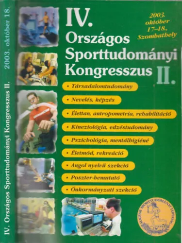 IV. Országos Sporttudományi Kongresszus II. Korlátozott ajánlat