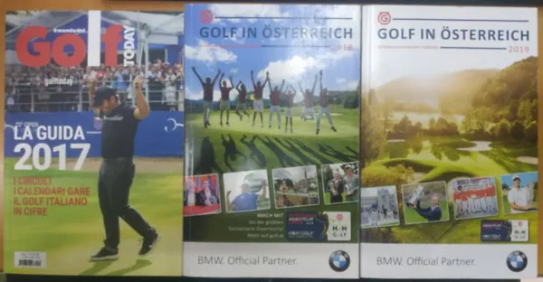 3 db Golf évkönyv: Golf Today La Guida 2017 + Golf in Österreich 2018 + Golf in Österreich 2019 Expressz szállítás