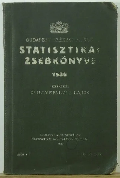 Kiárusítás Budapest Székesfőváros Statisztikai Zsebkönyve