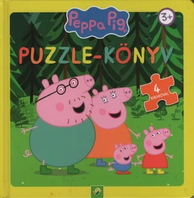 Peppa Malac: Puzzle-könyv - 4 kirakóval (sárga) Prémium