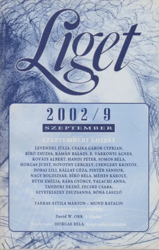 Kedvezményes ár Liget 2002/9. szám szeptember