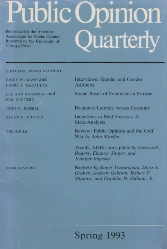 Public Opinion Qaurterly - Spring 1993 Szuper akció