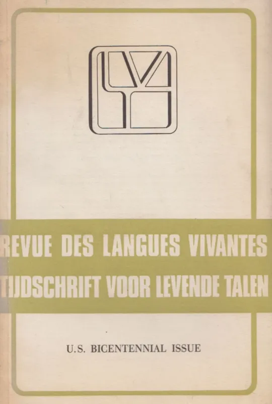 Revue Des Langue Vivantes/Tijdschrift Voor Levende Tales Szuper akció